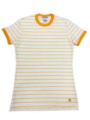 BOAST Women's Orange Striped Crewneck T-Shirt $55 NEW