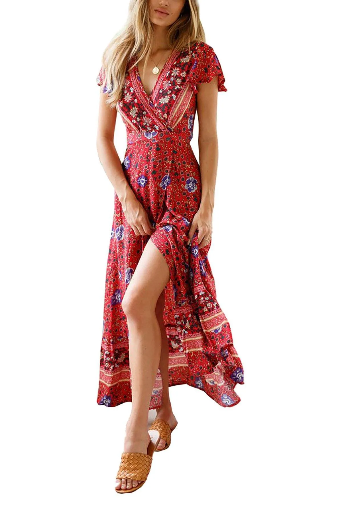 Bohemia Split Front Summer Beach Long Dresses
