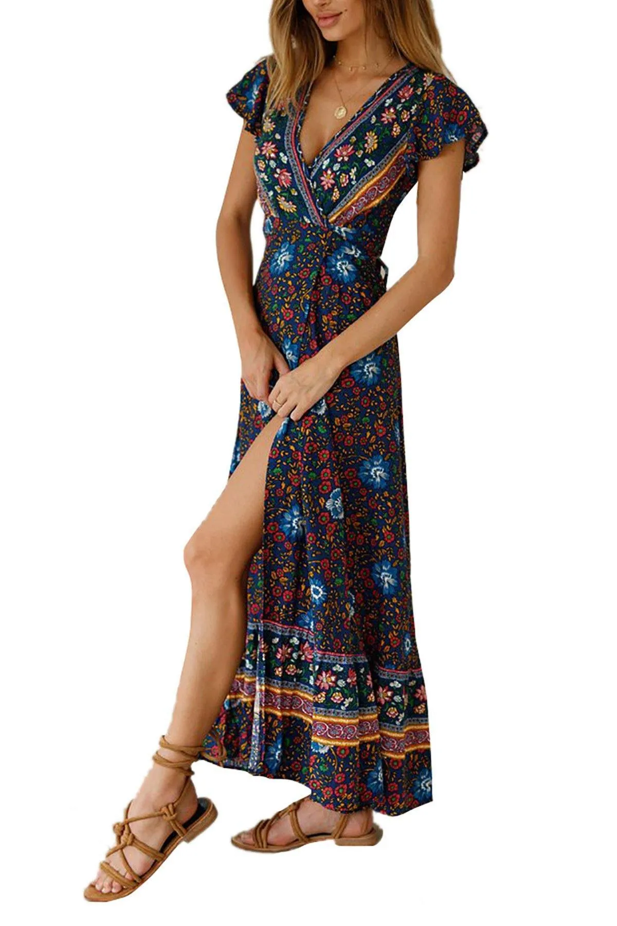 Bohemia Split Front Summer Beach Long Dresses