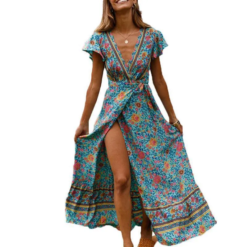 Bohemia Split Front Summer Beach Long Dresses