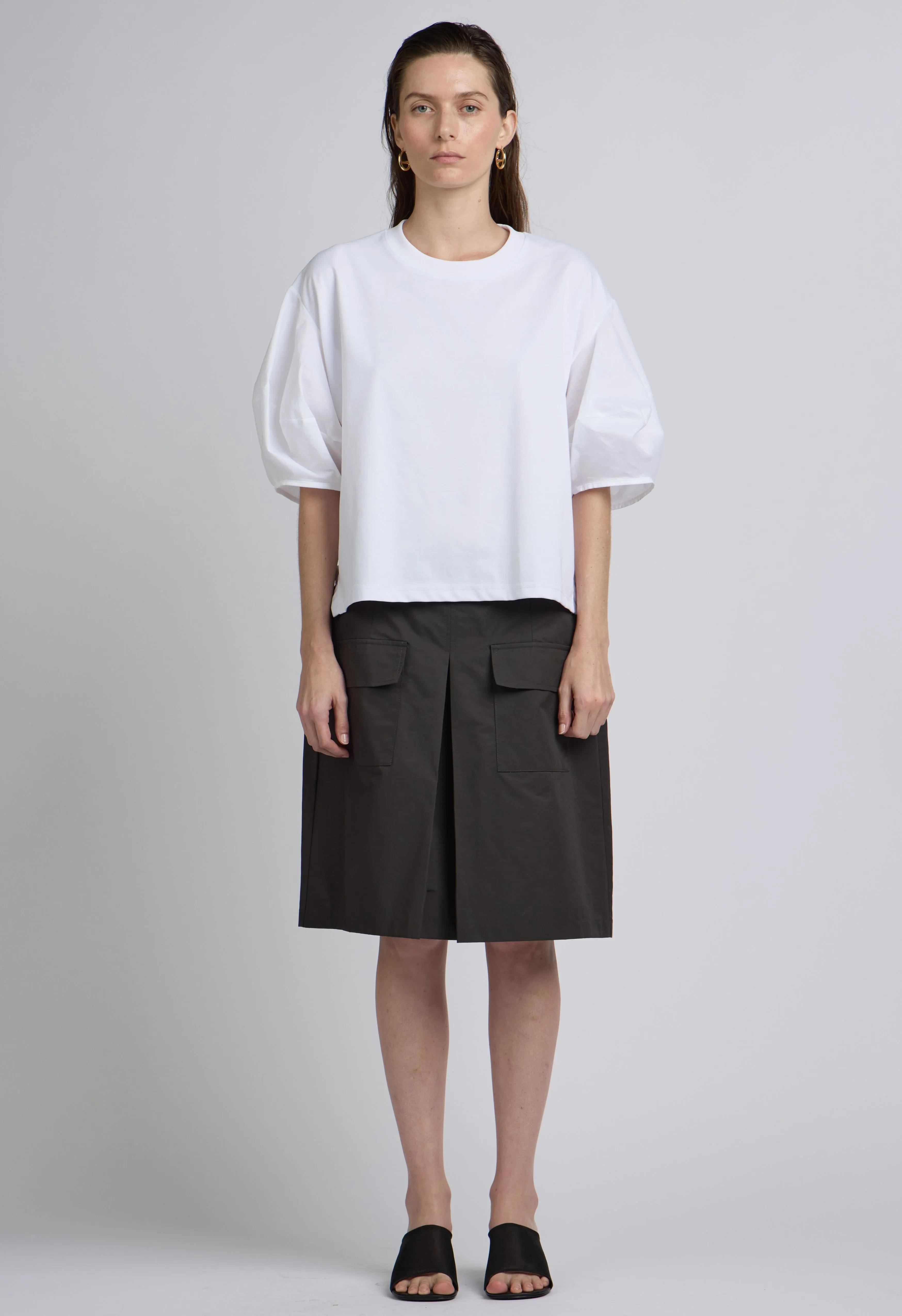 Brielle Puff Sleeve Tee In White