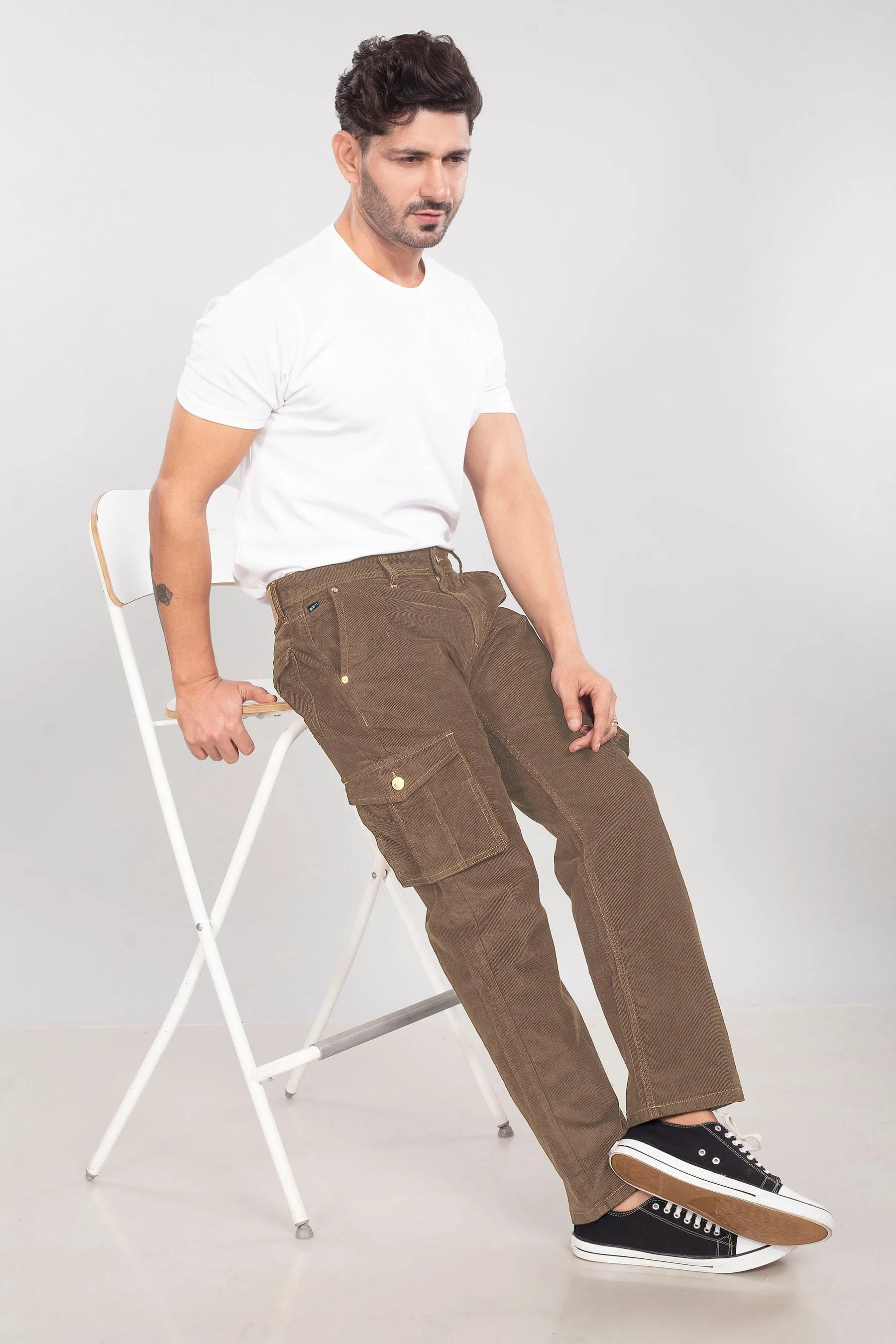 British Khaki Classic Cargo Corduroy