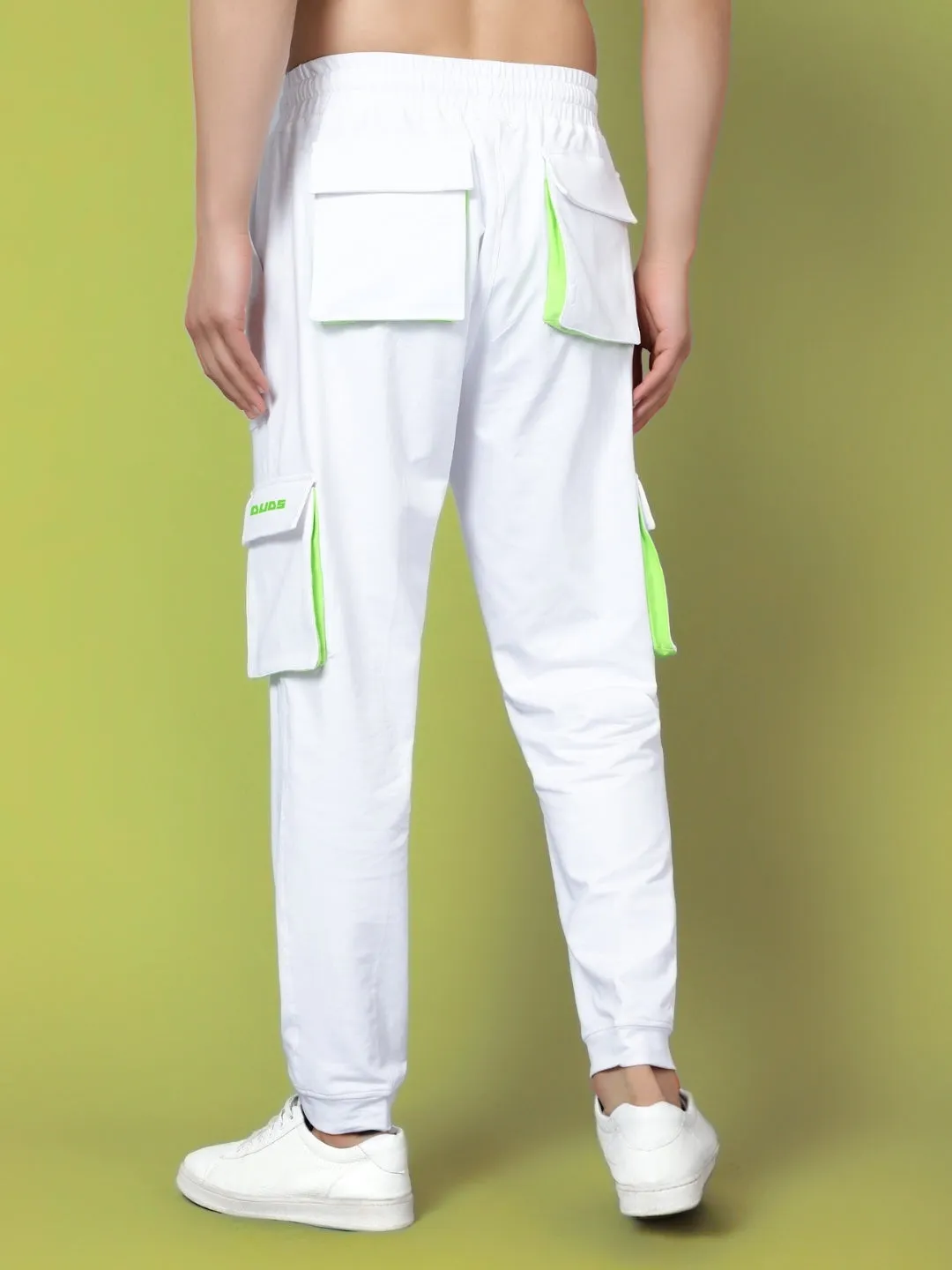 Cargo Pants (White With Lilac Highlighter)