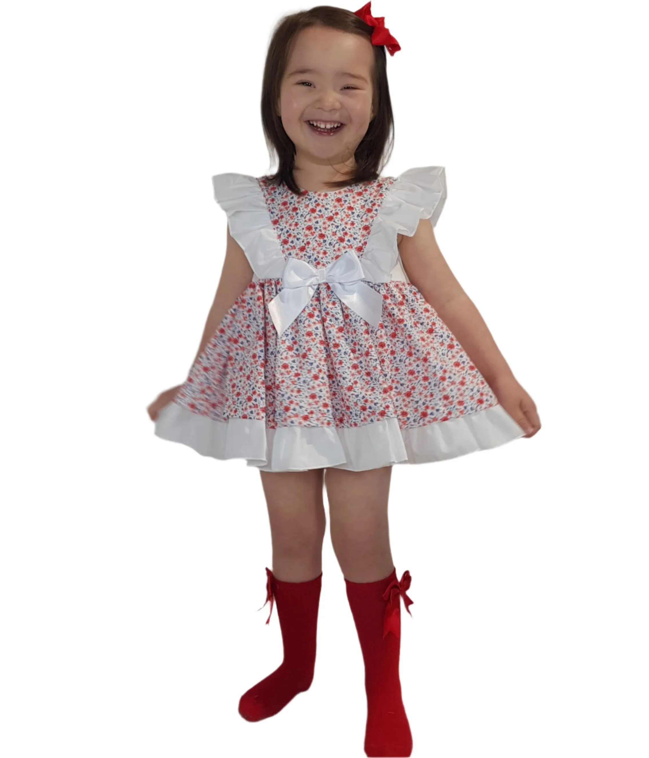Ceyber Ditsy White Bow Dress Collection
