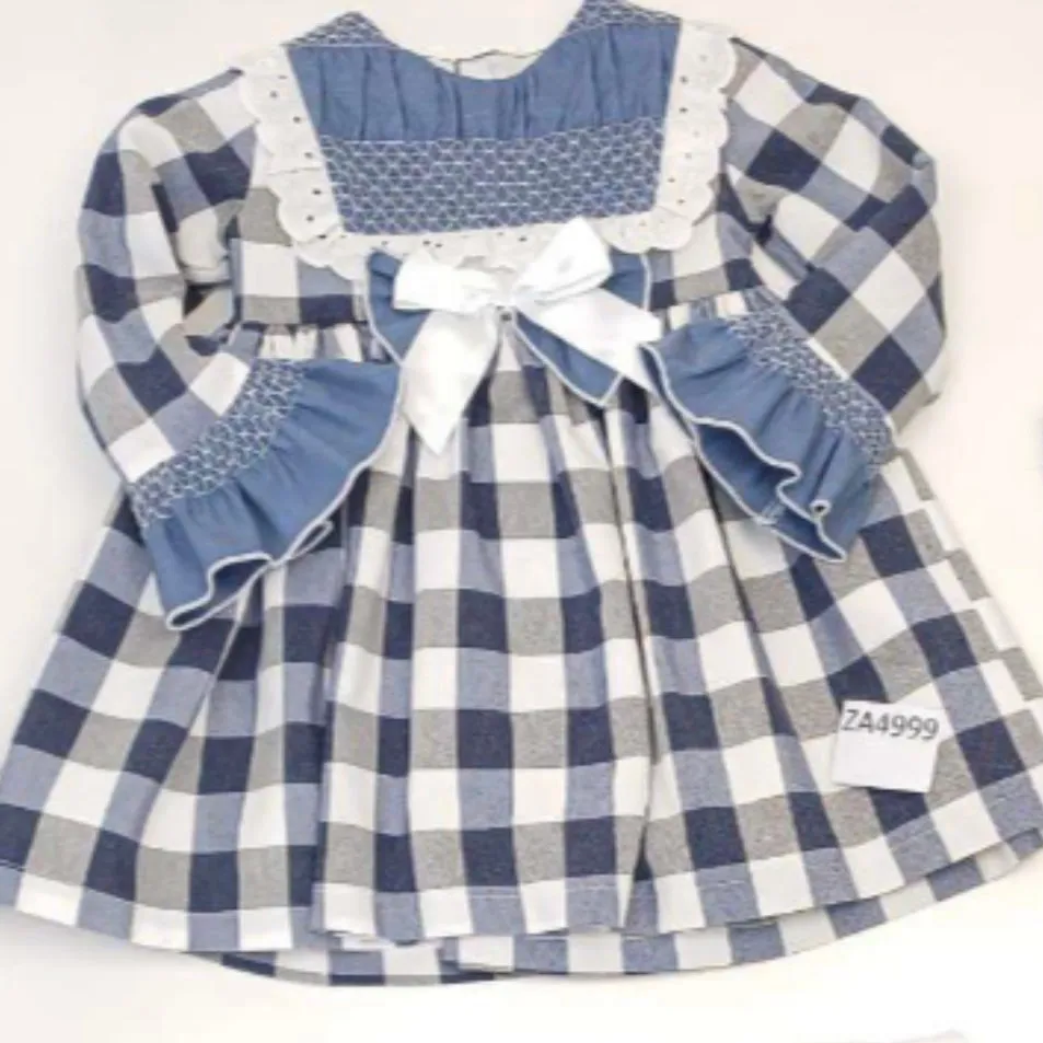 Ceyber Older Girls Dark Blue Check Dress