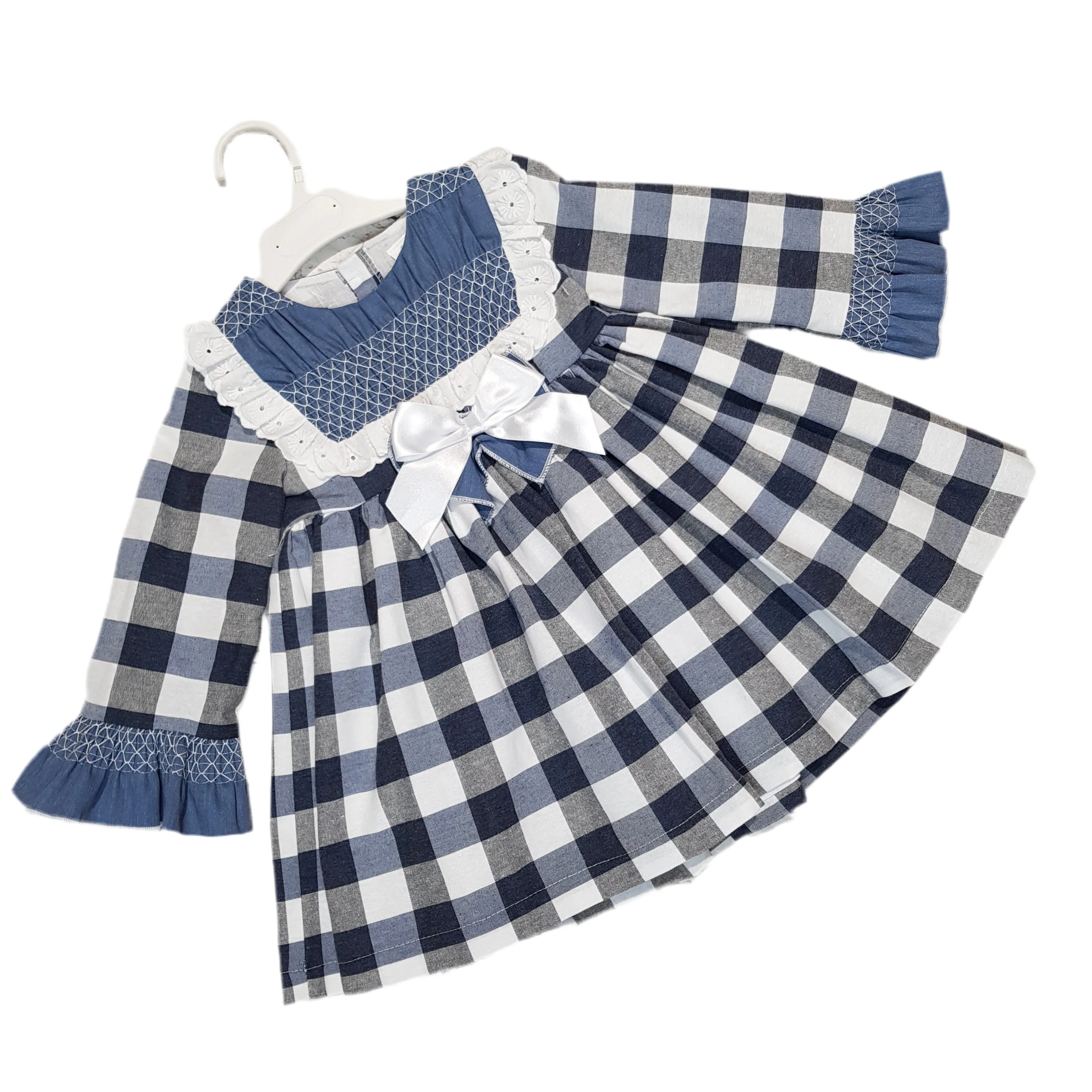 Ceyber Older Girls Dark Blue Check Dress