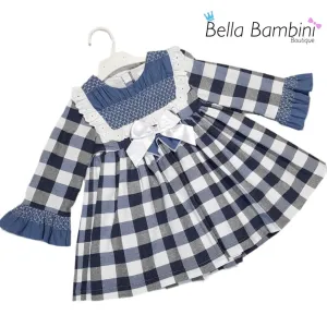 Ceyber Older Girls Dark Blue Check Dress