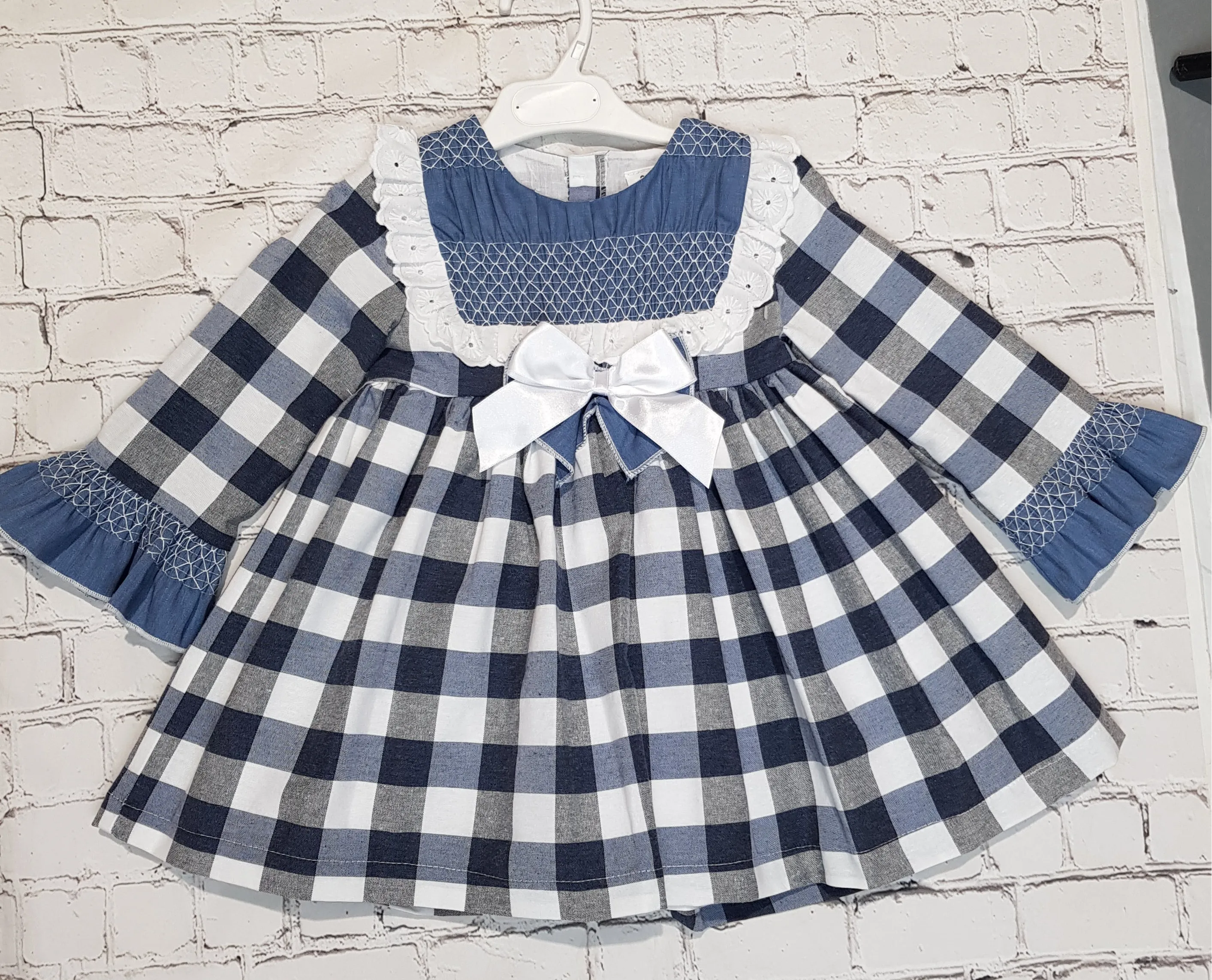 Ceyber Older Girls Dark Blue Check Dress