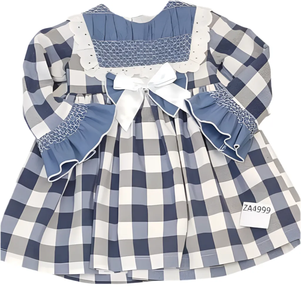 Ceyber Older Girls Dark Blue Check Dress