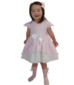 Ceyber Pink and White Dress 3Y-8Y