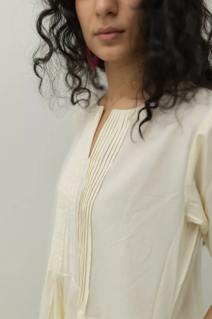 Chalk Pin tucks tunic with Pants