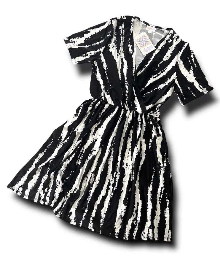 Chantale - Black White Distress Zebra Print