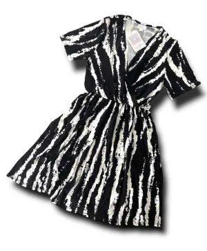 Chantale - Black White Distress Zebra Print