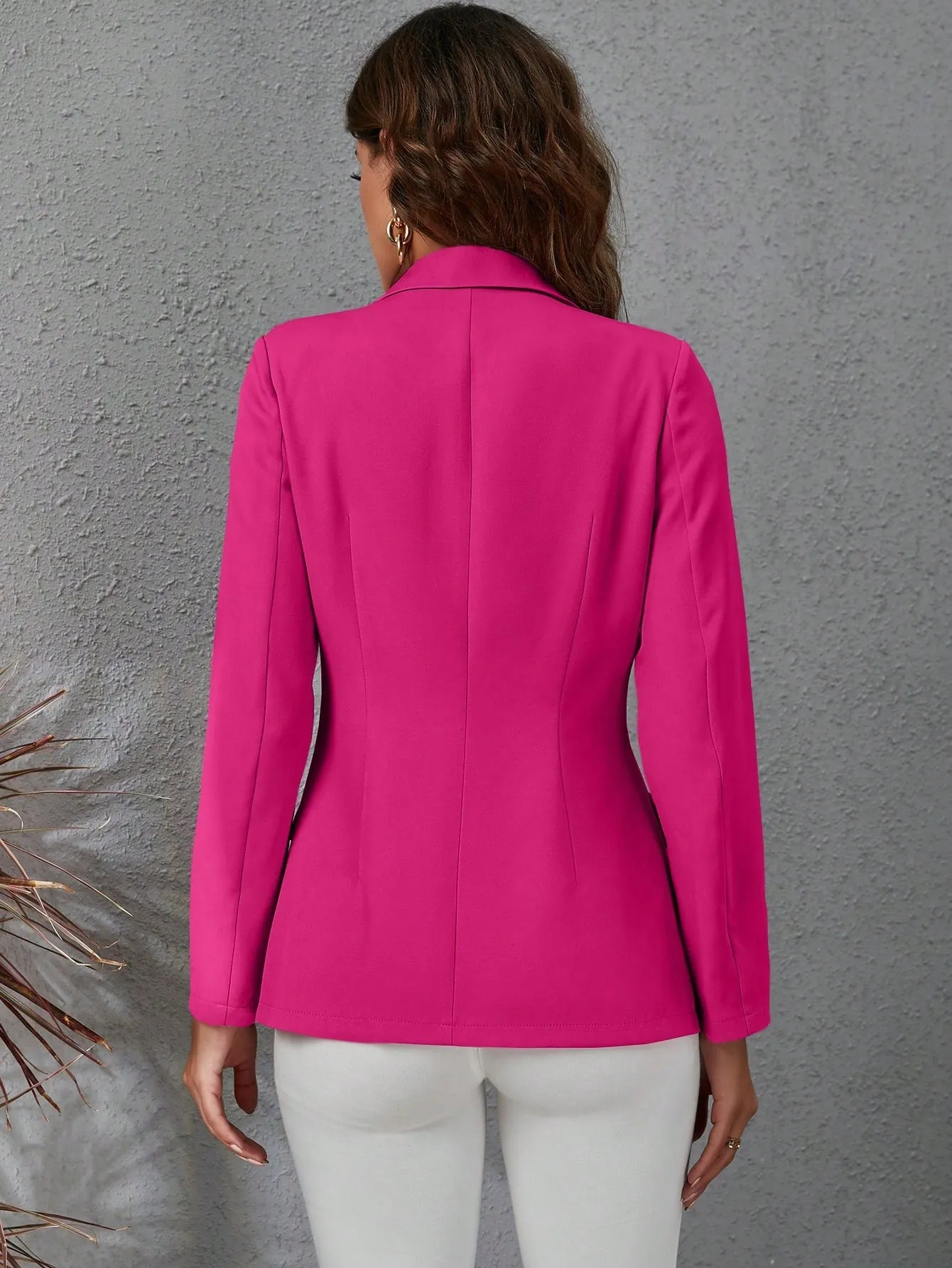 Cherry Vibes Blazer Doble Botonadura Sólido en