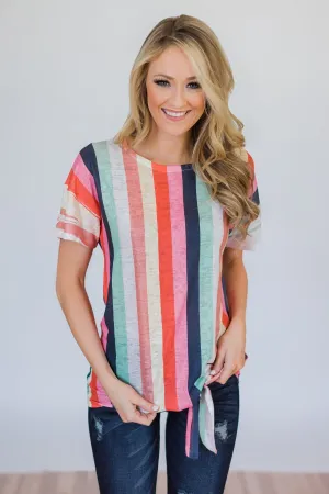 Color Happy Tie Top