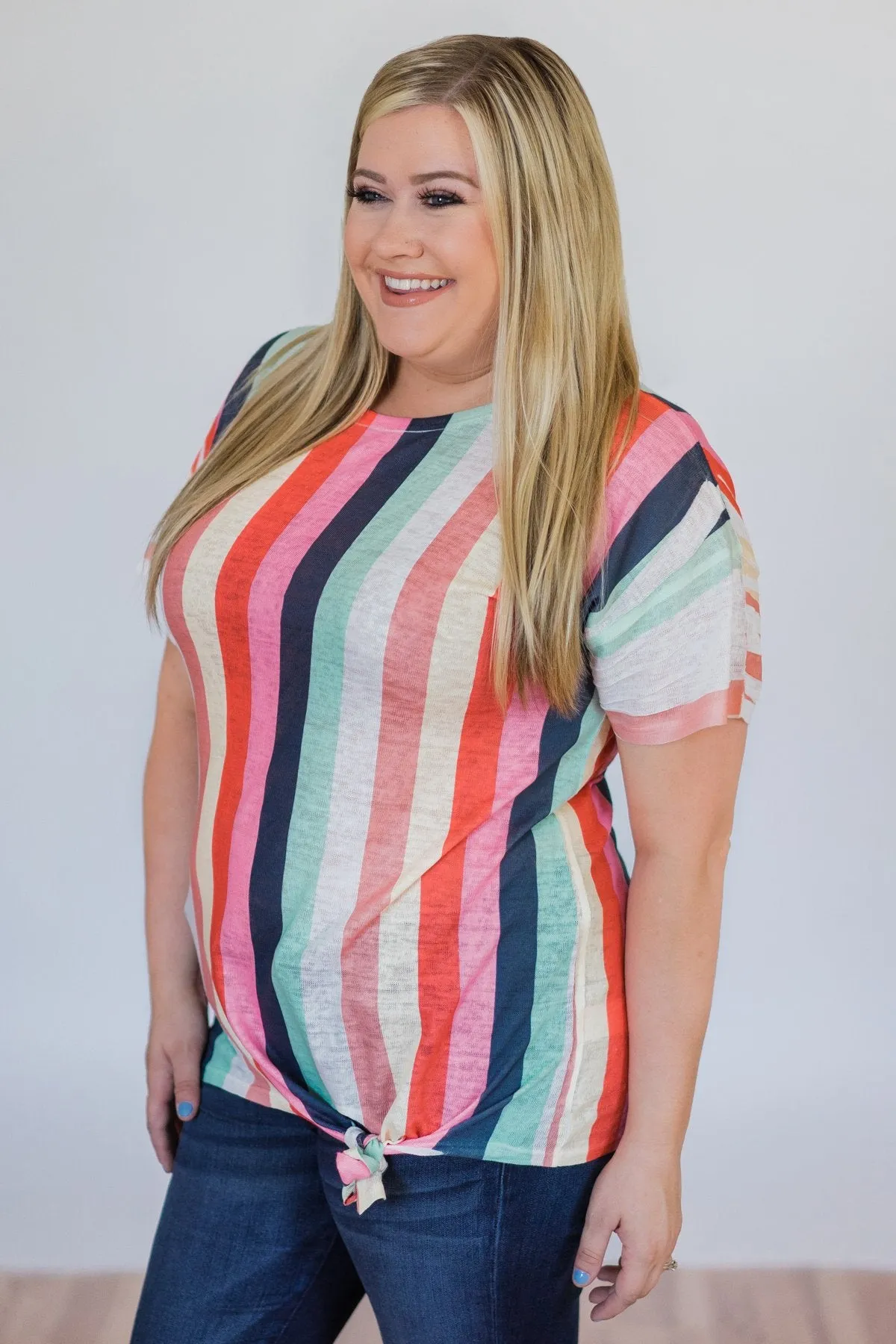 Color Happy Tie Top