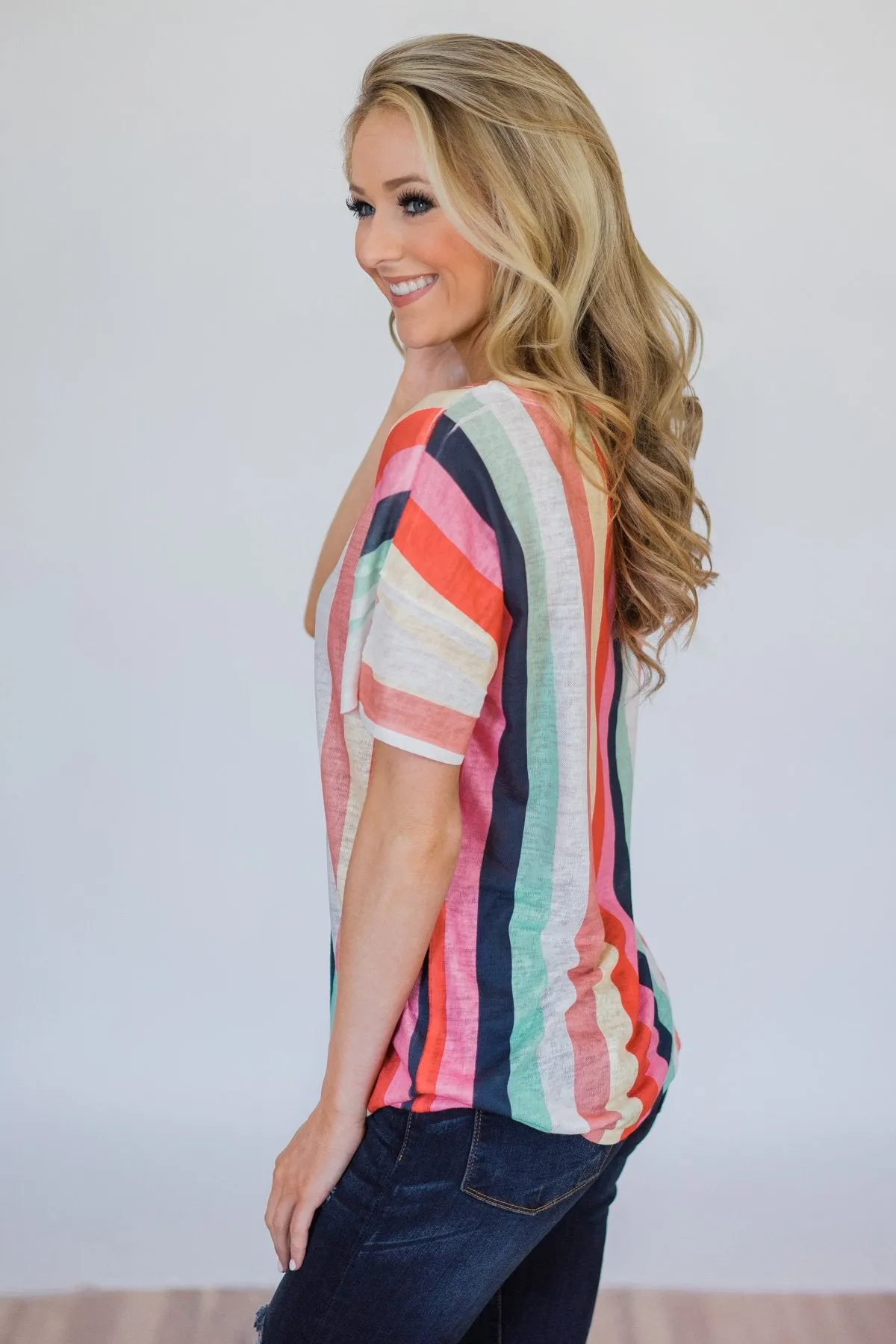 Color Happy Tie Top