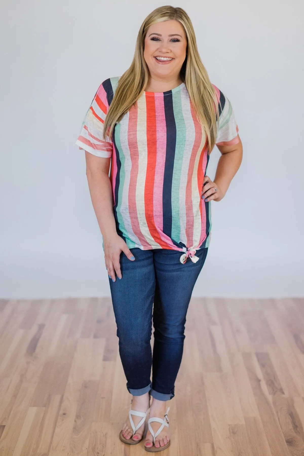 Color Happy Tie Top