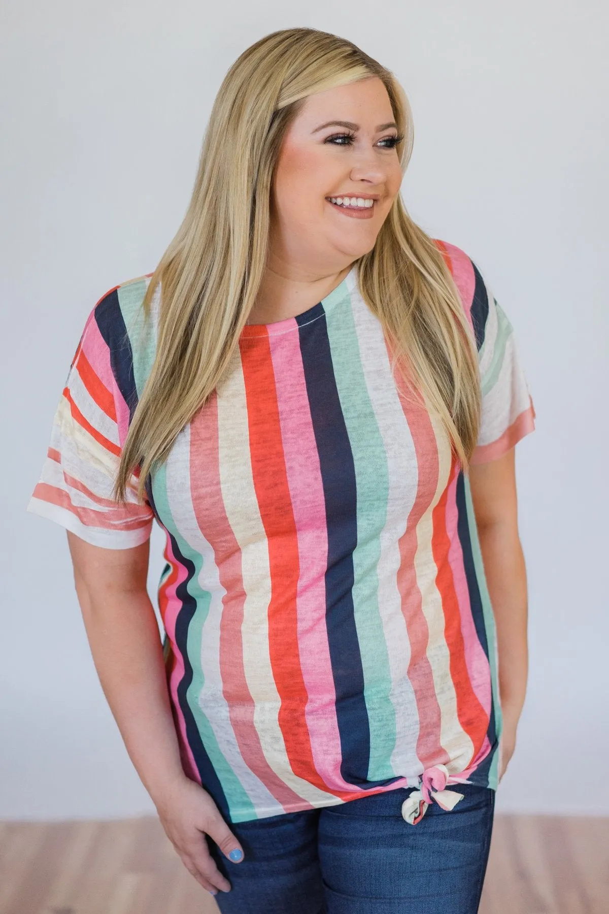 Color Happy Tie Top