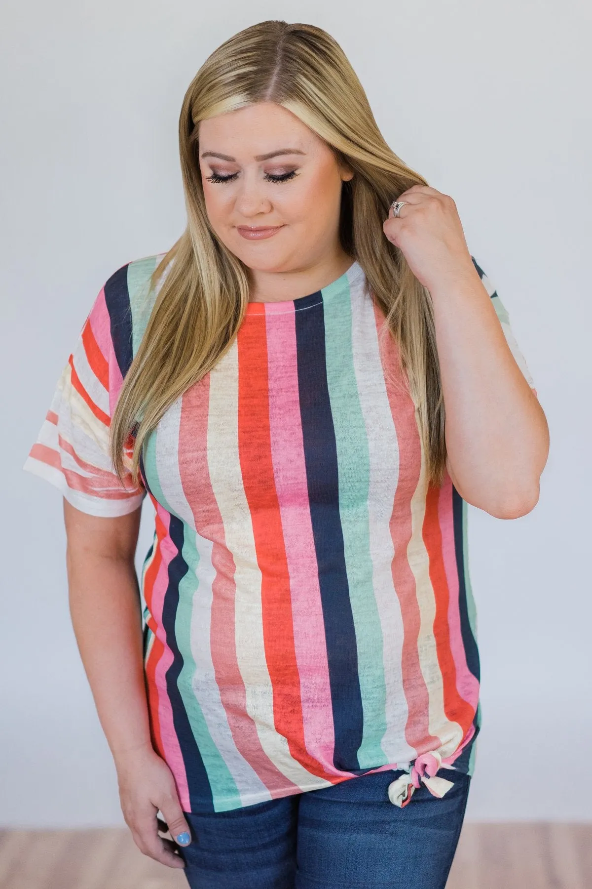 Color Happy Tie Top