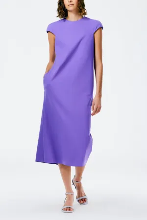Compact Ultra Stretch Knit Lean Sleeveless Dress in Violet