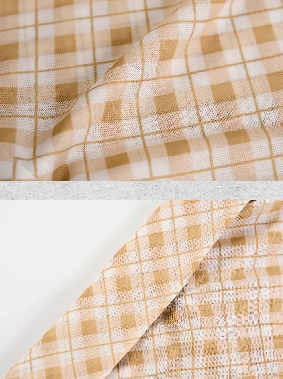 Contrast Check Mesh Polo Shirt