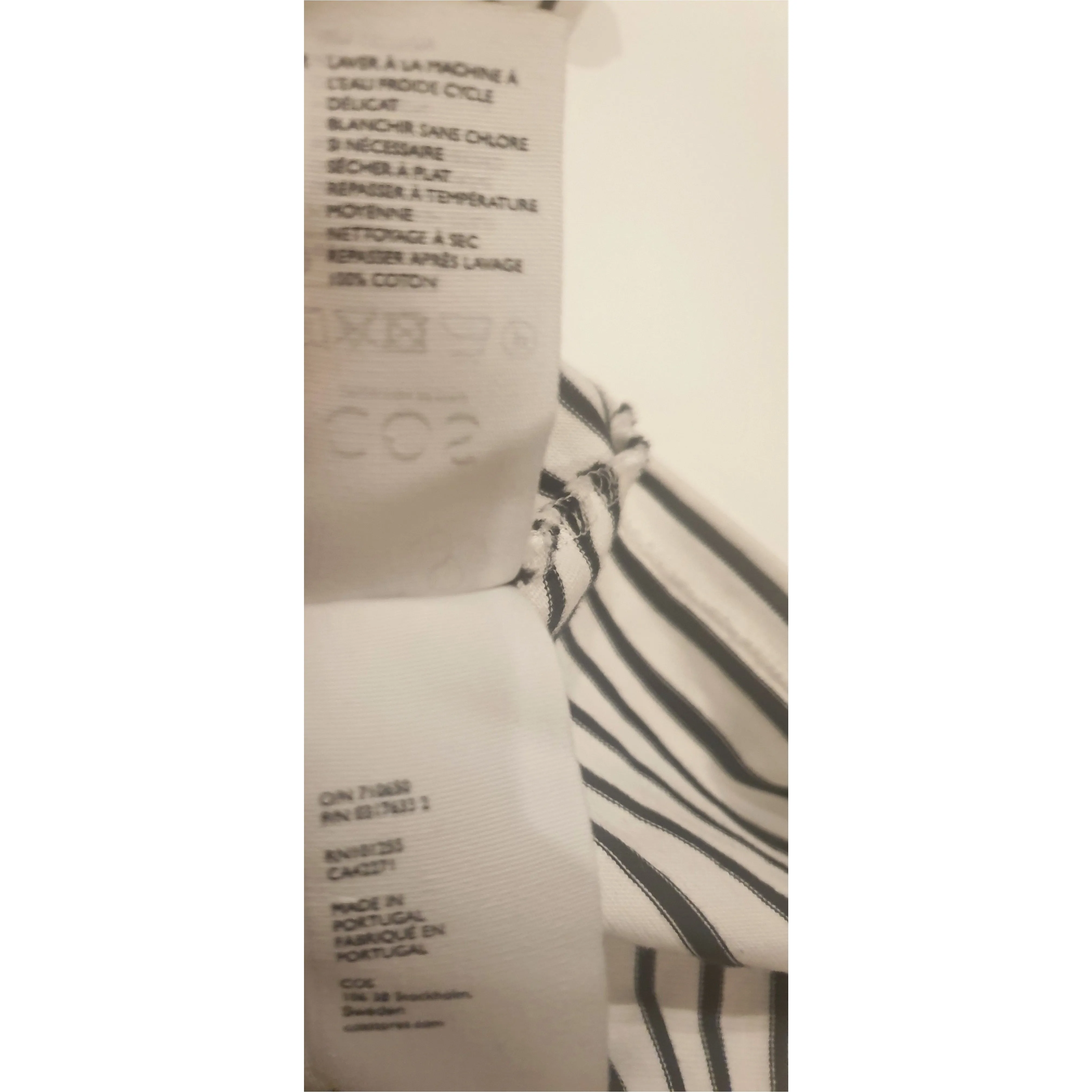 Cos long sleeve striped top size S (best fits size 10)