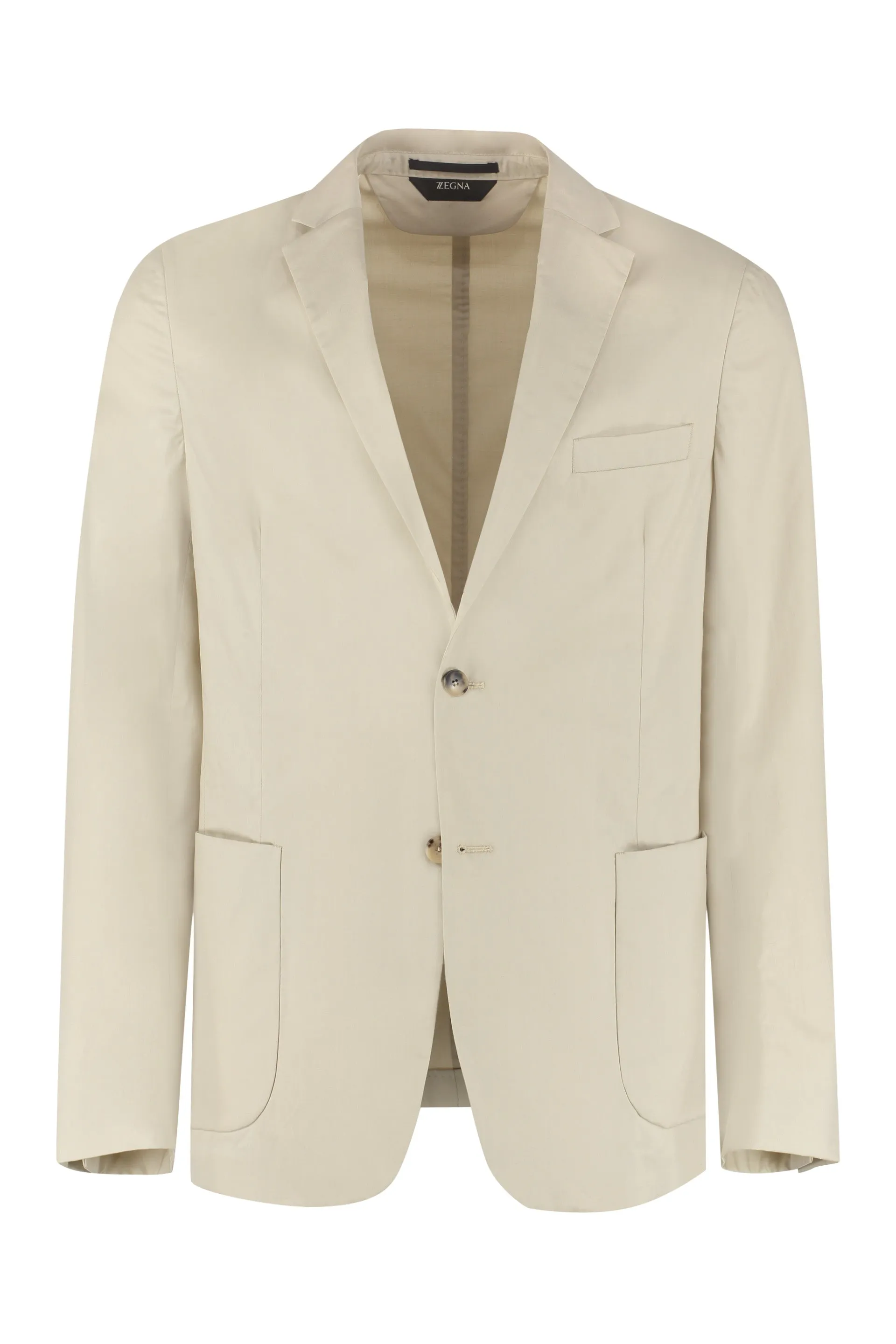 Cotton single-breasted blazer