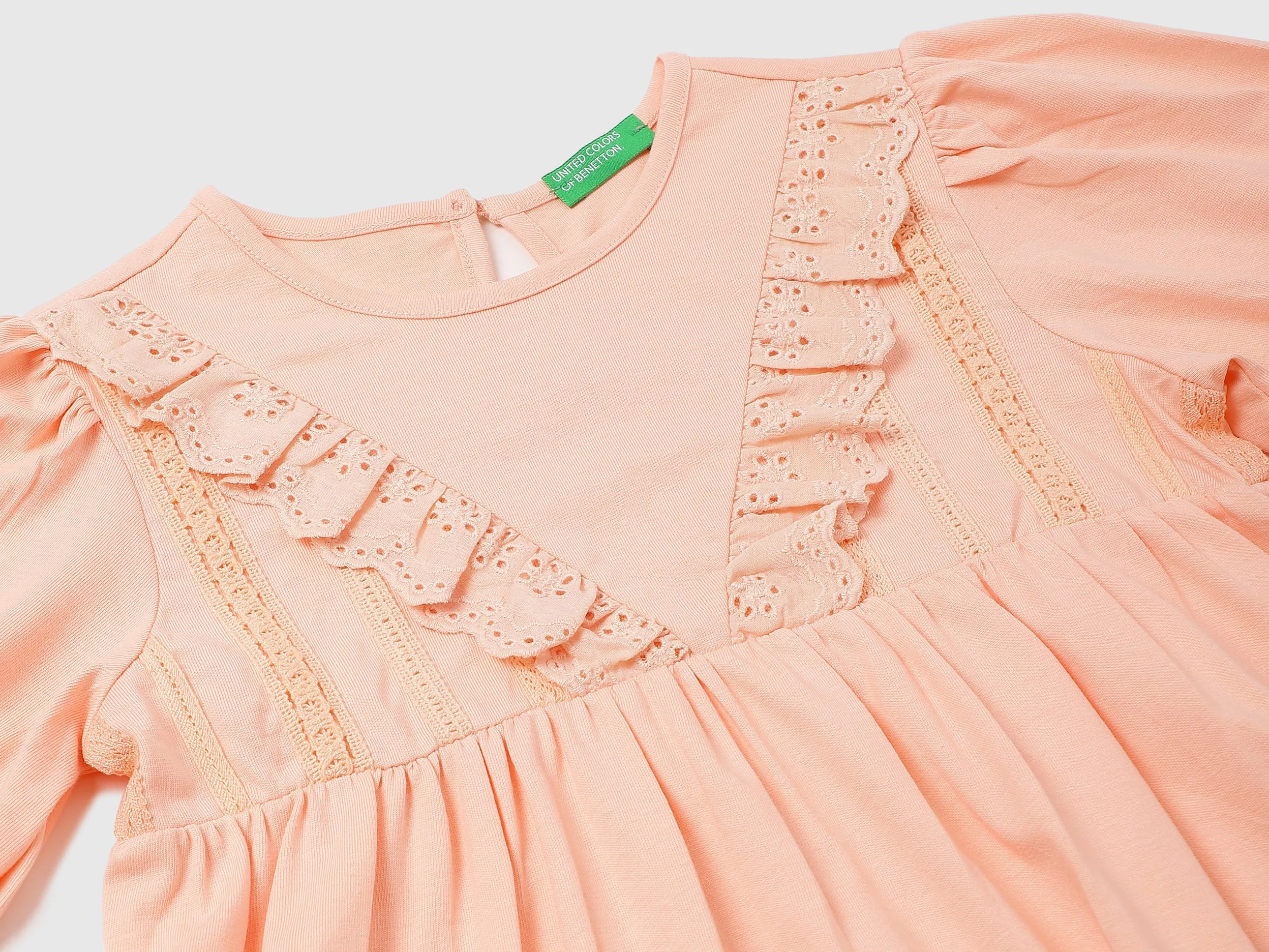 Cotton Solid Round Neck Girls Dresses