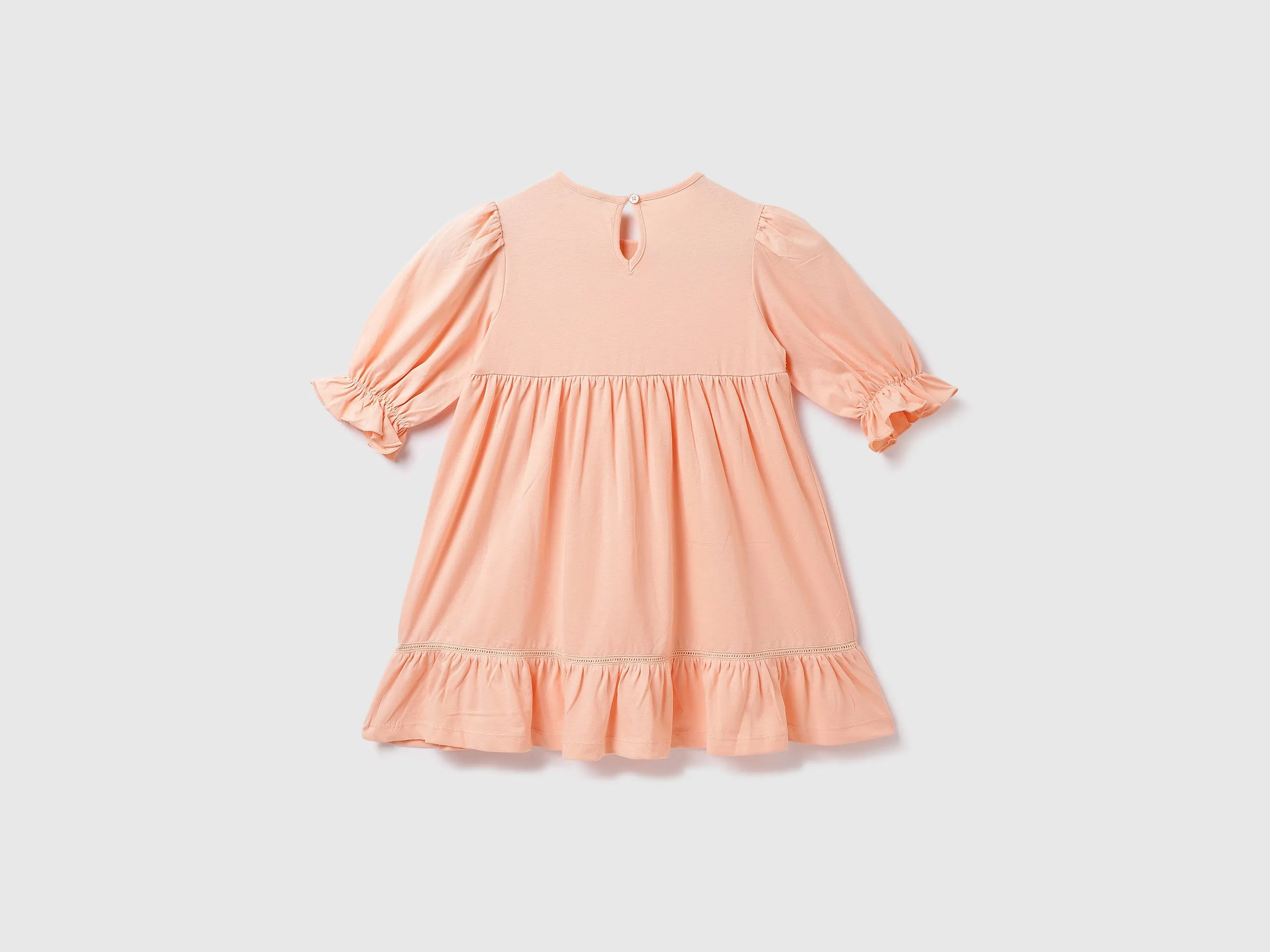 Cotton Solid Round Neck Girls Dresses