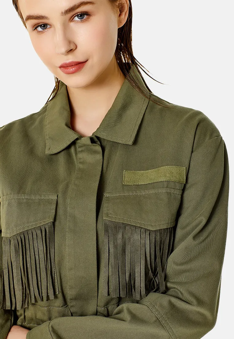 cotton women's jacket with frills