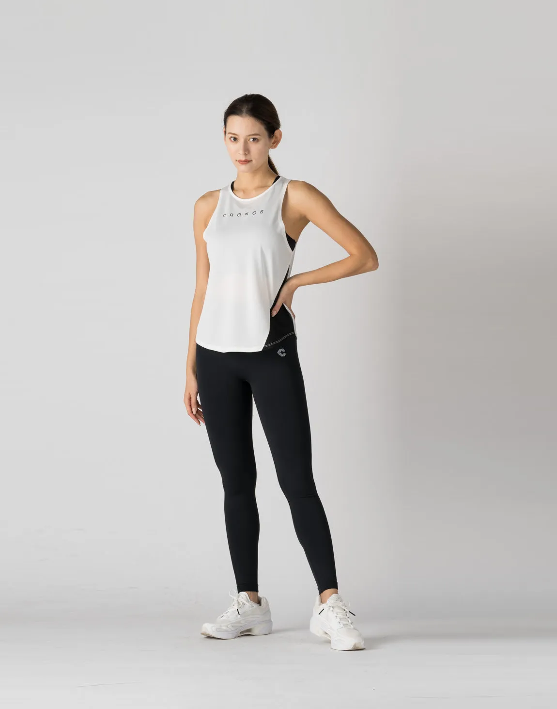CRONOS WOMEN MESH TANKTOP【WHITE】
