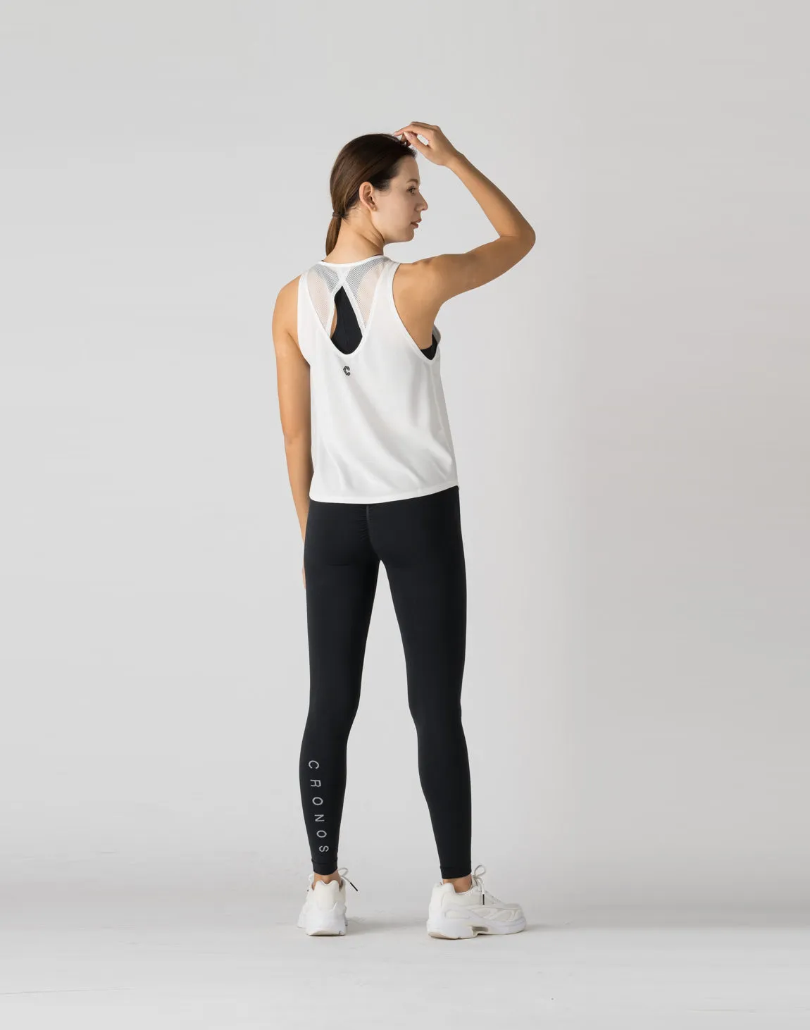 CRONOS WOMEN MESH TANKTOP【WHITE】
