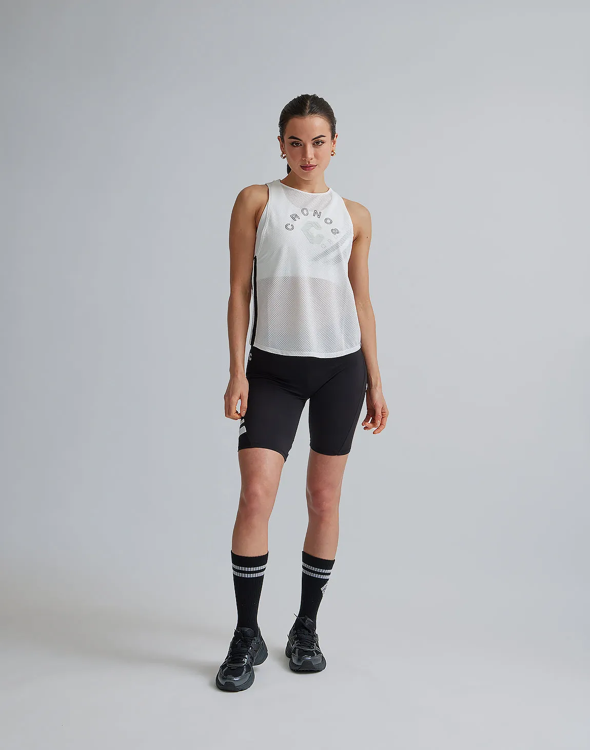 CRONOS WOMEN MESH TANKTOP【WHITE】