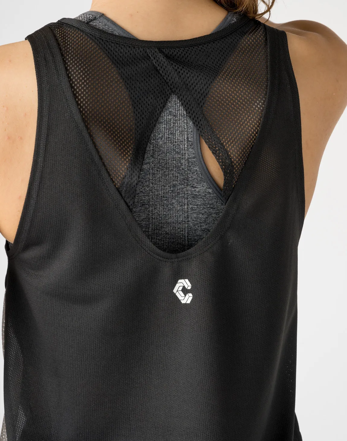 CRONOS WOMEN MESH TANKTOP【WHITE】