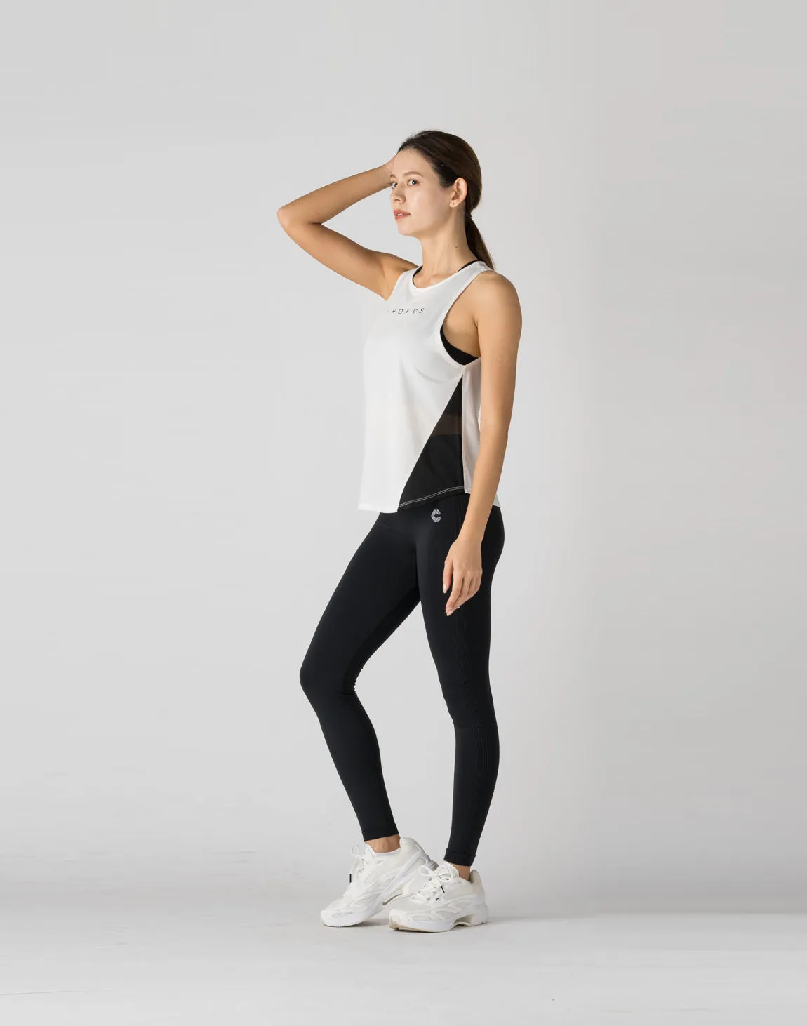CRONOS WOMEN MESH TANKTOP【WHITE】
