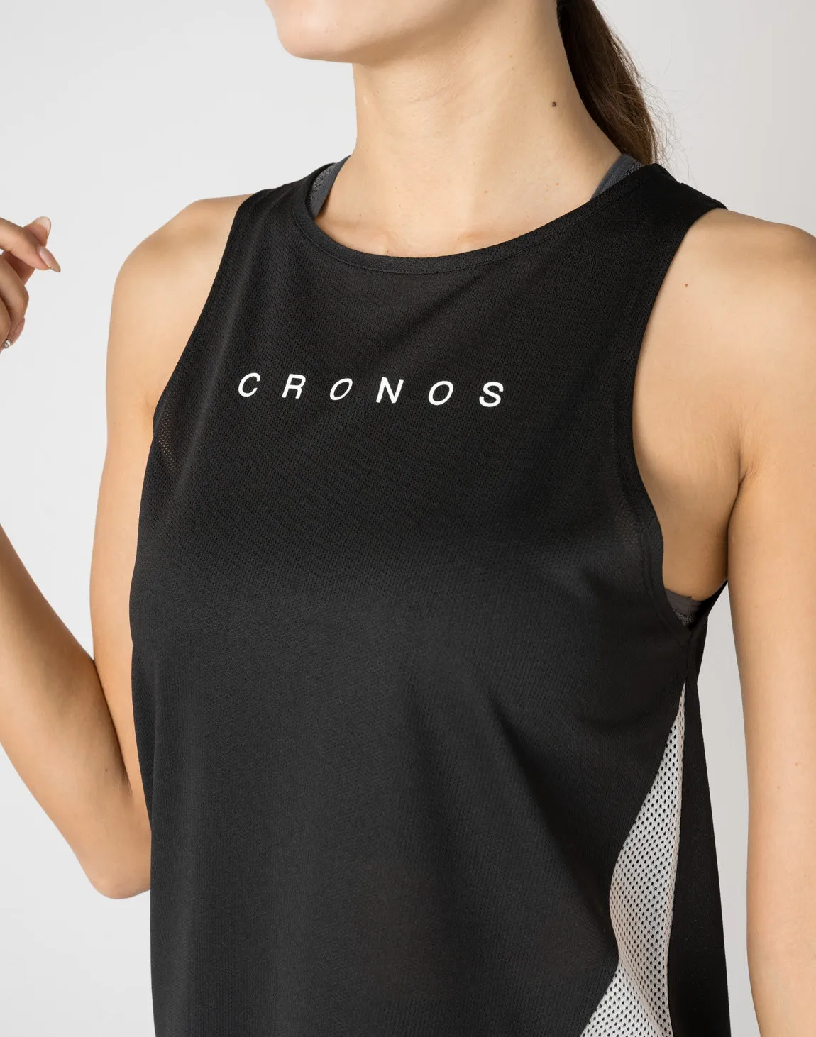 CRONOS WOMEN MESH TANKTOP【WHITE】