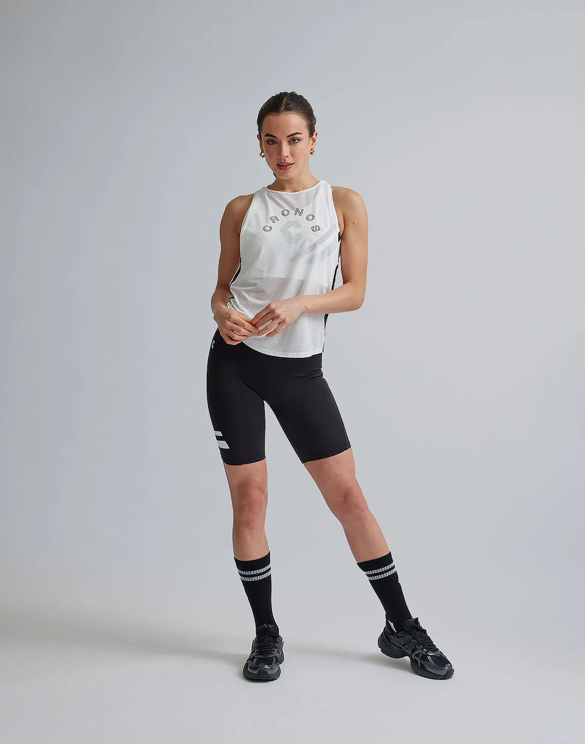 CRONOS WOMEN MESH TANKTOP【WHITE】