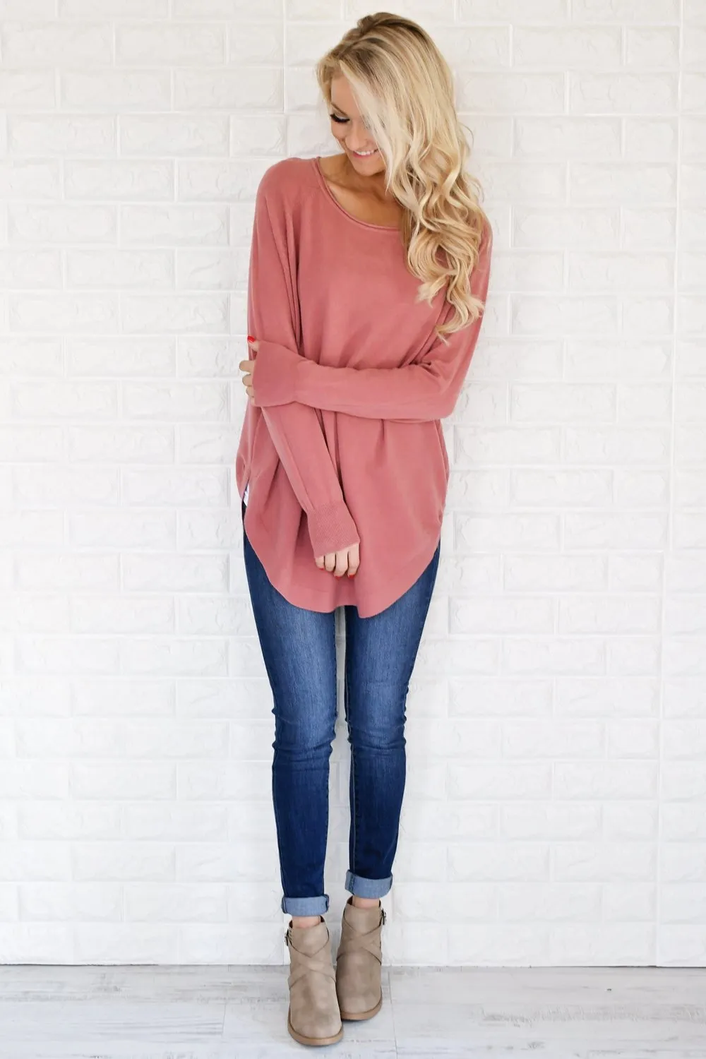 Cuddle Up Sweater ~ Soft Rose