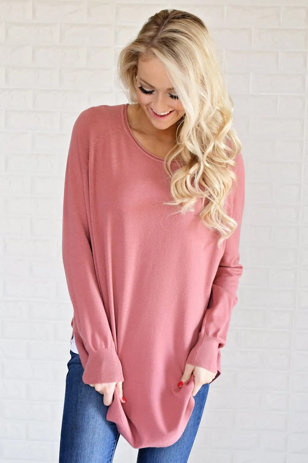 Cuddle Up Sweater ~ Soft Rose