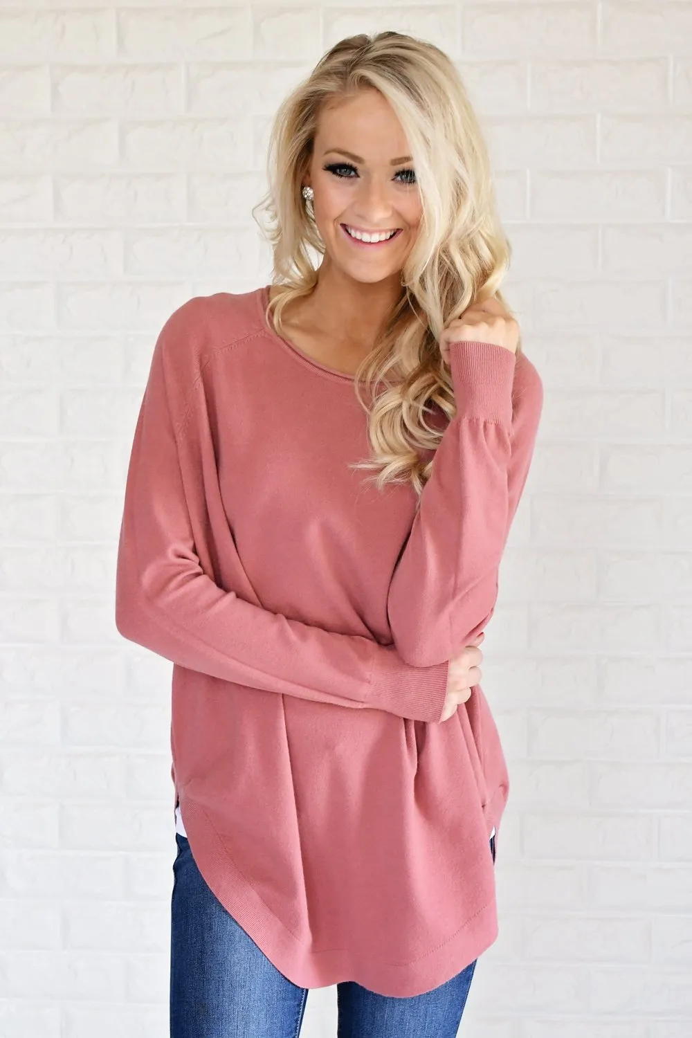 Cuddle Up Sweater ~ Soft Rose