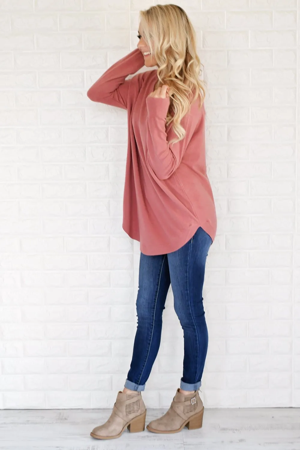 Cuddle Up Sweater ~ Soft Rose