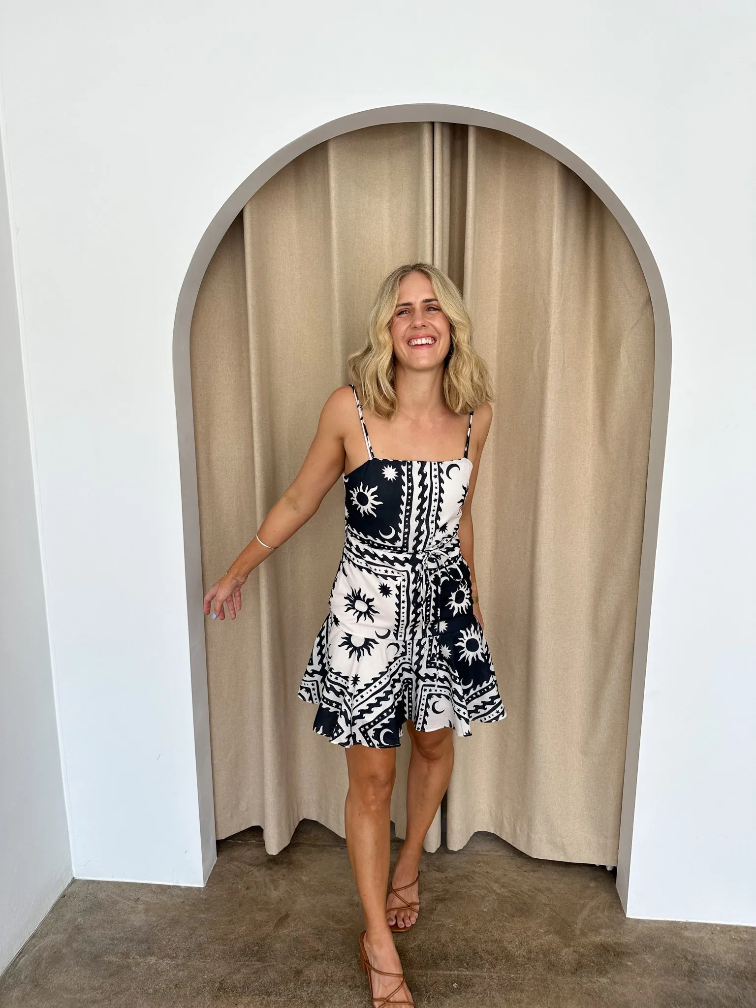 Davina Dress -Black/white