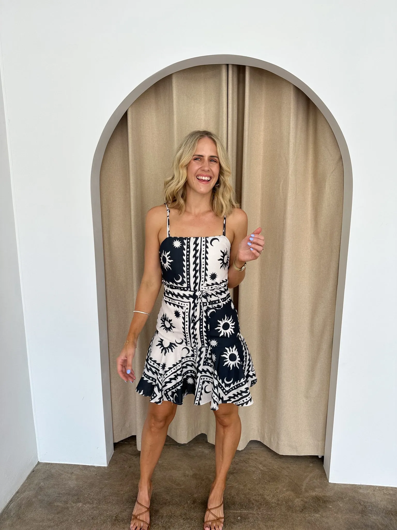 Davina Dress -Black/white