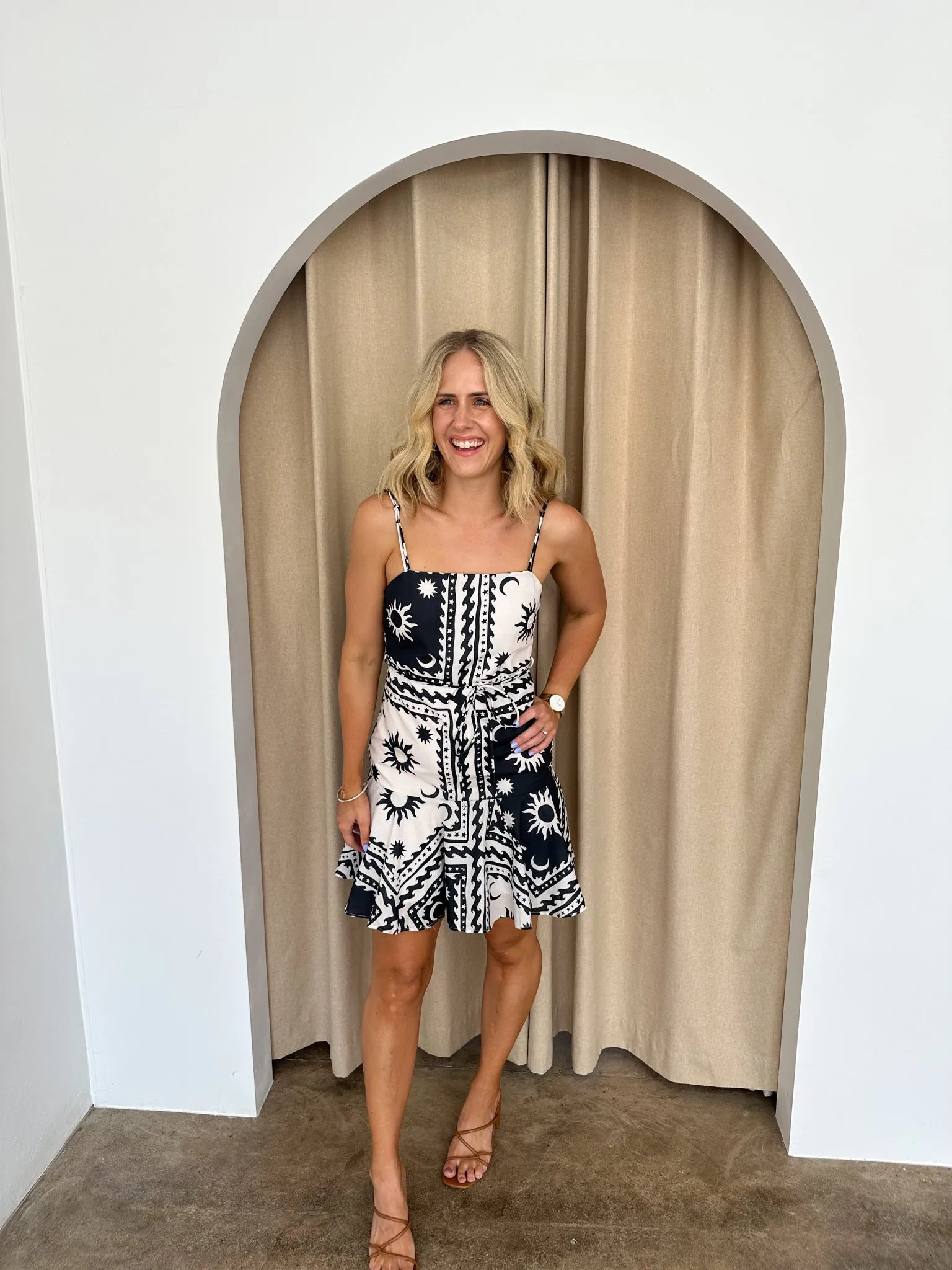 Davina Dress -Black/white