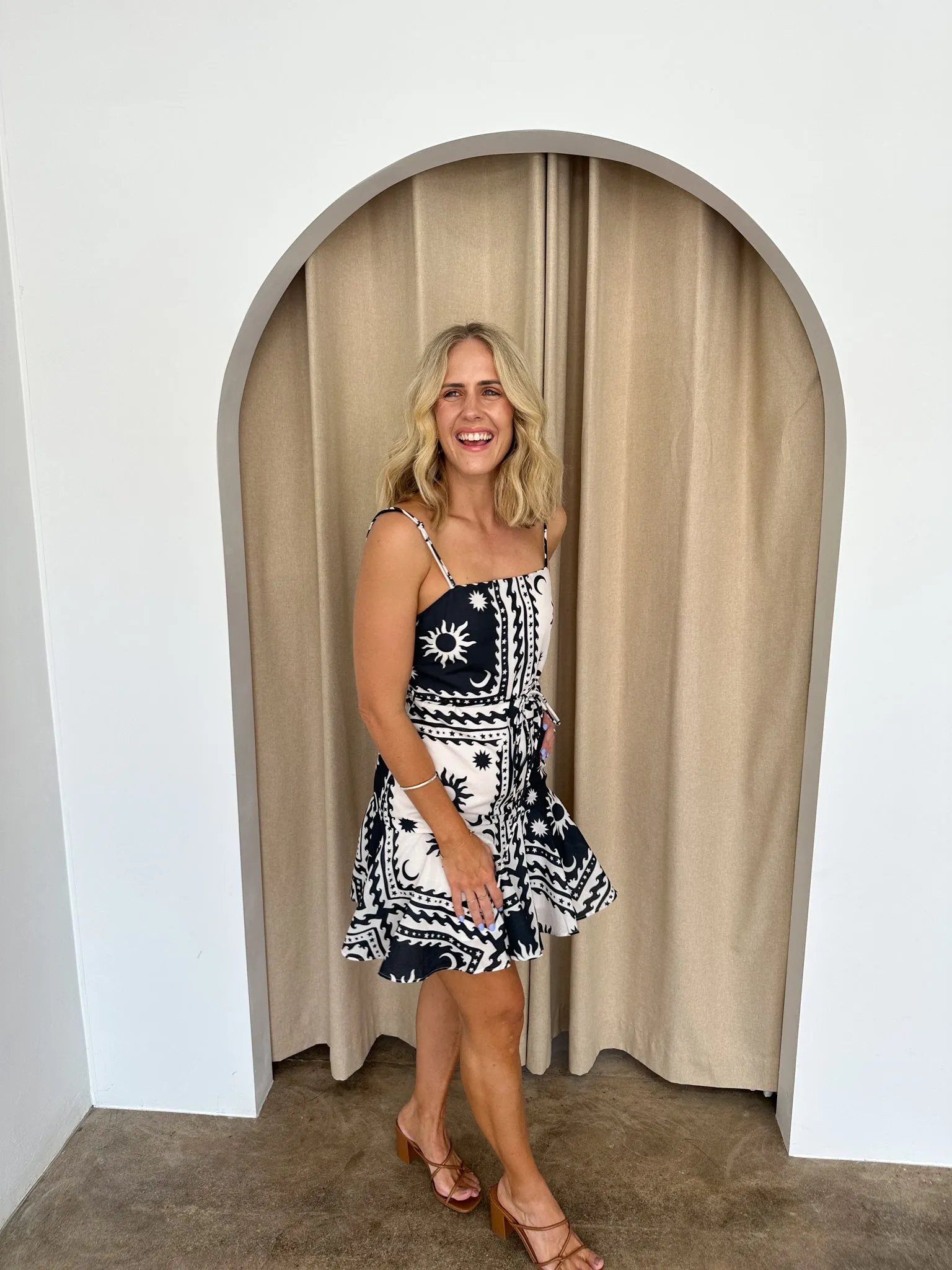 Davina Dress -Black/white