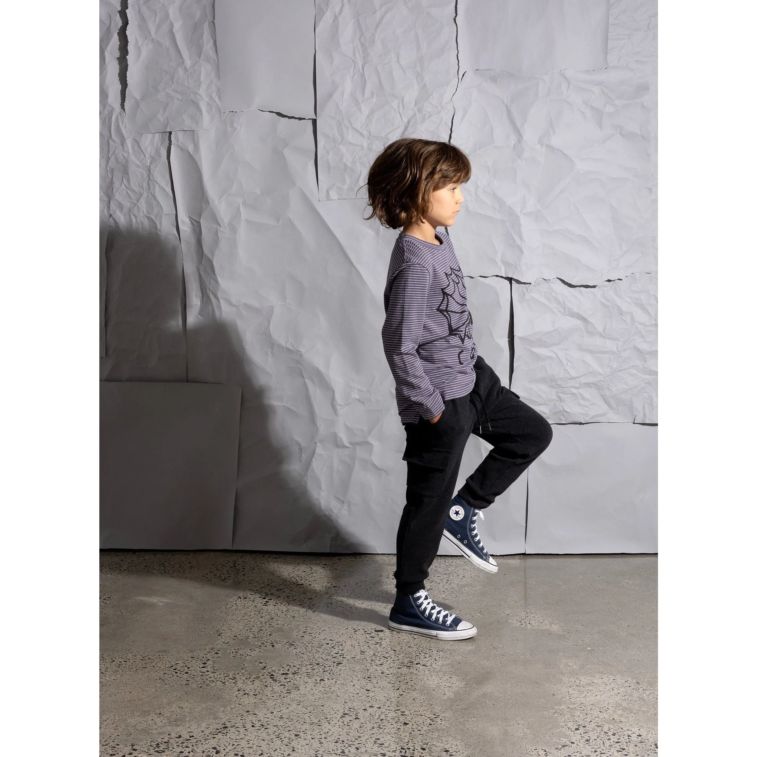 Deluxe Cargo Trackies - Black Marle