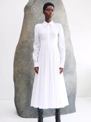 Dewi Pleated Linen Dress