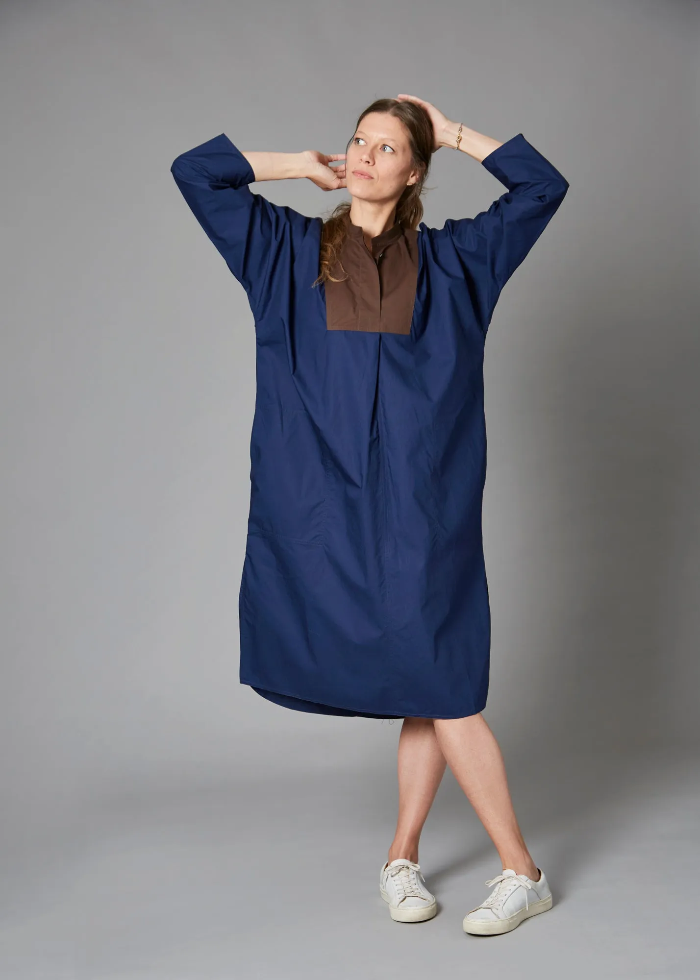 Dimitri Dress, Navy/Chocolate