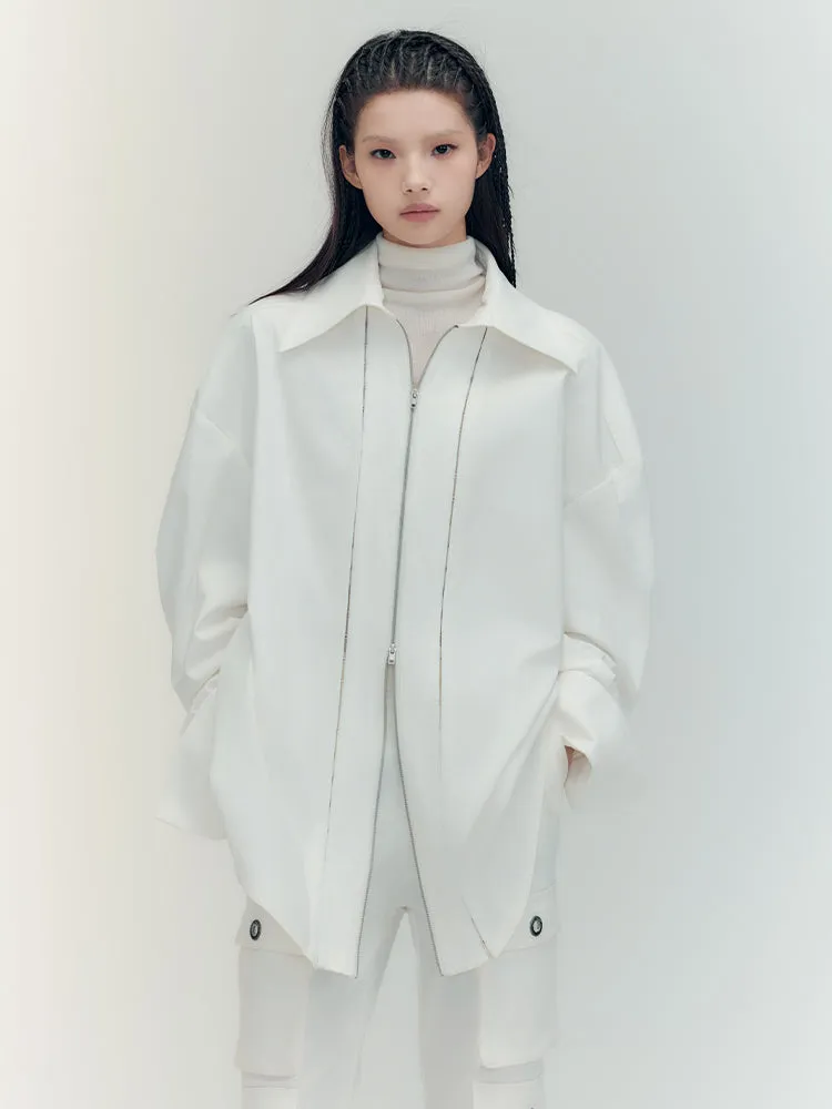 Double-Zip Nichi Oversize Casual Shirt